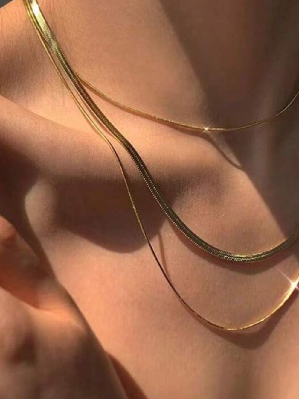 18k Gold Plated New Gold Color Necklace Sets 3 Piece Set